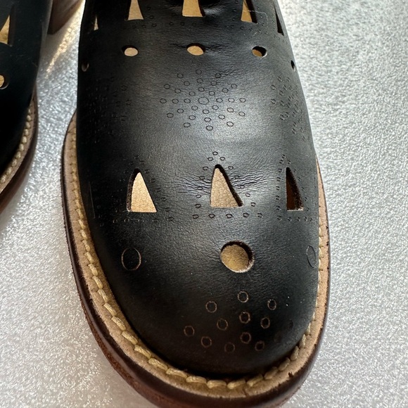 Anthropologie Musse & Cloud Black Ankle Boots Booties Laser cut Coolise size 10 - Picture 8 of 10